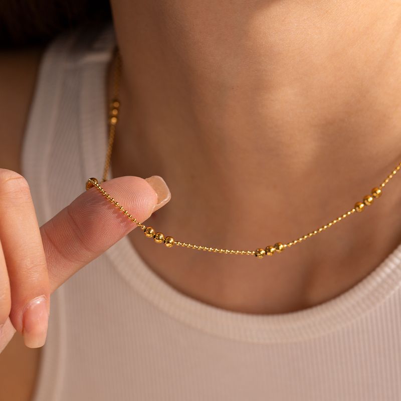 Edelstahl 304 18 Karat Vergoldet IG-Stil Einfacher Stil Überzug Einfarbig Halskette