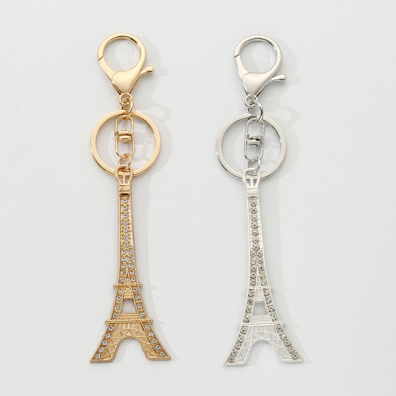 Style Moderne Style Classique Commuer Tour Eiffel Alliage Placage Pendentif De Sac Porte-Clés