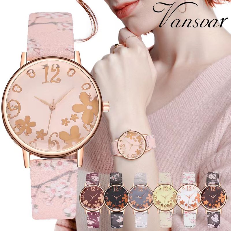 Style De Fée Élégant Fleur Pétale Aiguille Quartz Femmes De Montres