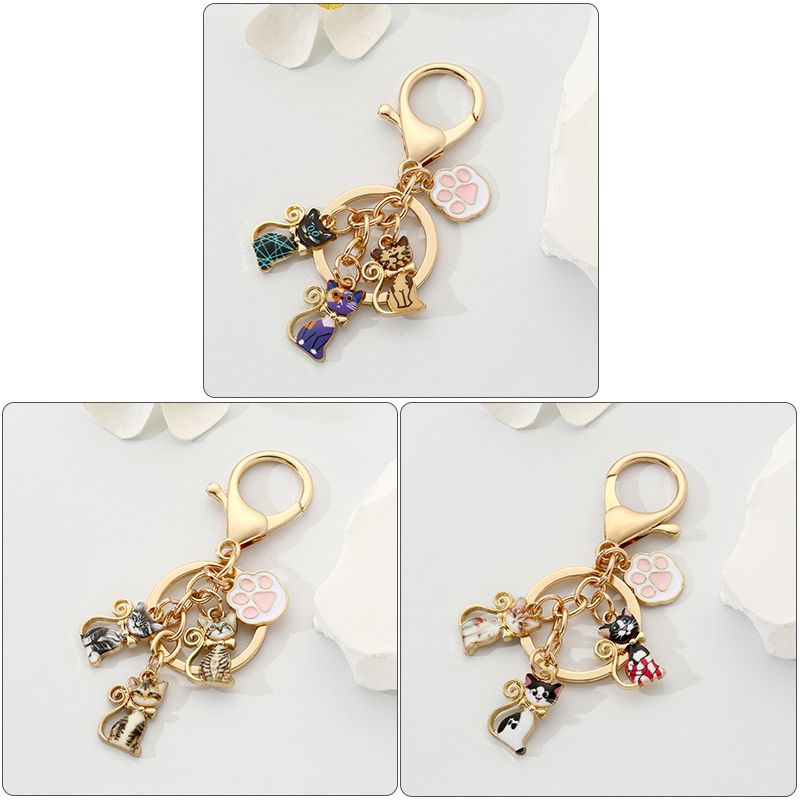 Simple Style Color Block Alloy Keychain