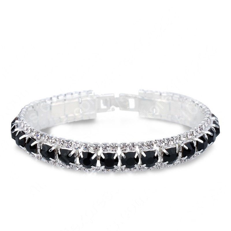 Style Simple Brillant Rond Strass Incruster Strass Femmes Bracelets