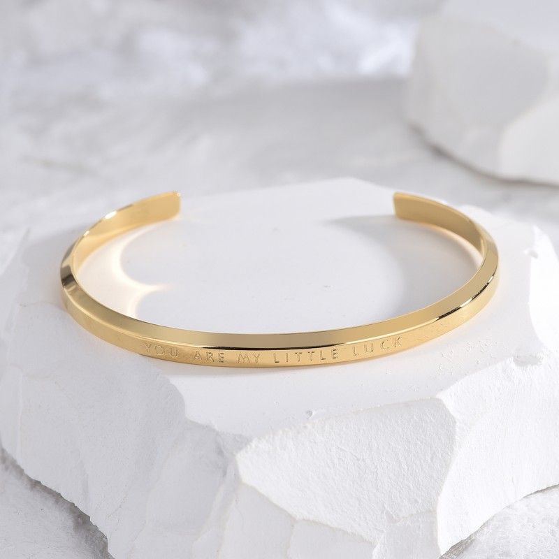 Titanium Steel 18K Gold Plated Simple Style Classic Style Plating Solid Color Bangle