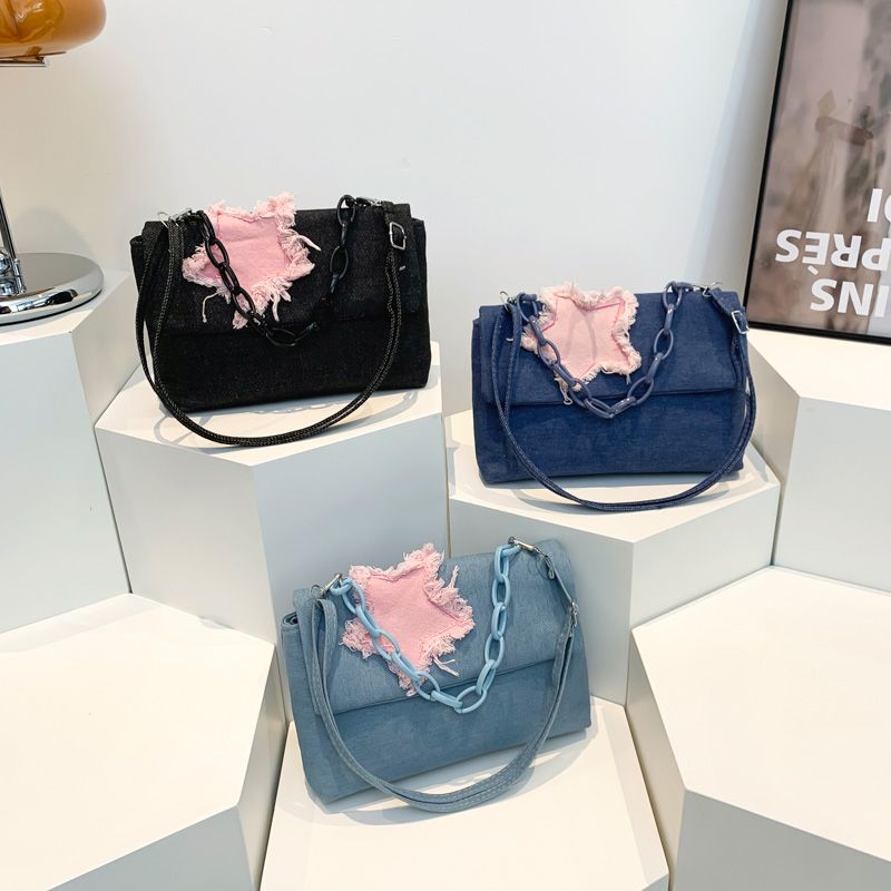 Women's Streetwear Star Denim Shopping Bags