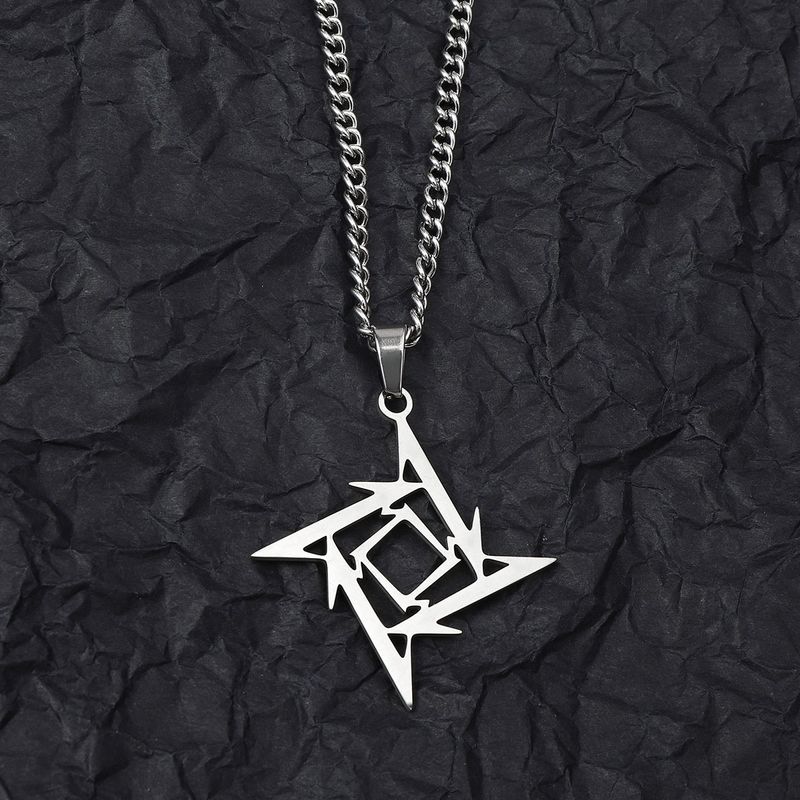 201 Stainless Steel Hip-Hop Hollow Out Darts Pendant Necklace
