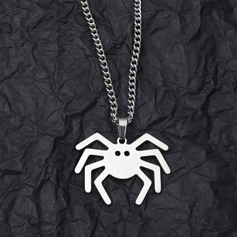 201 Stainless Steel Hip-Hop Simple Style Spider Pendant Necklace