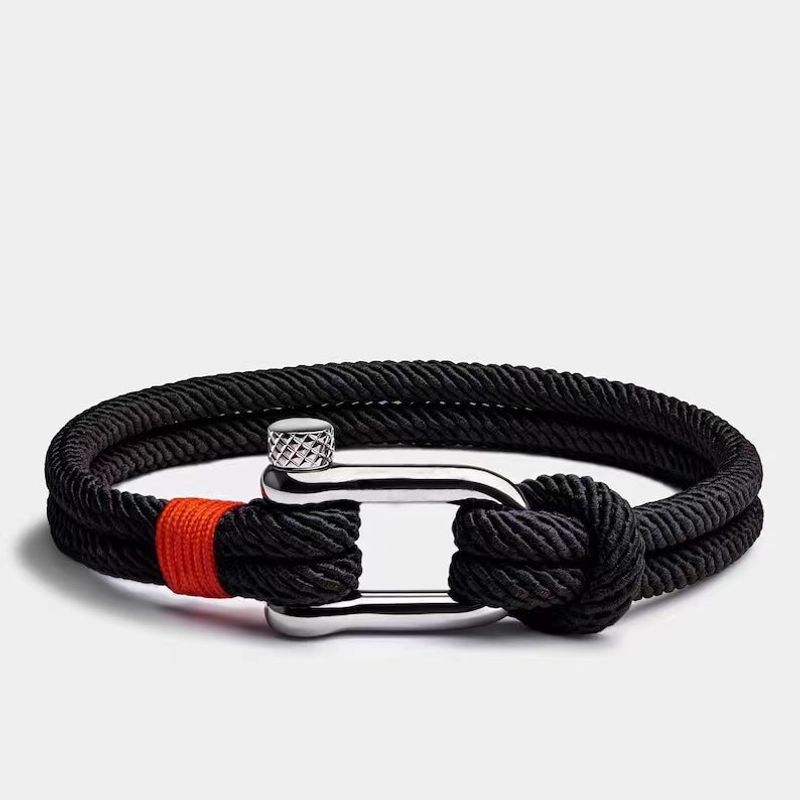 Style Simple Forme En U Corde Acier Au Titane Tricot Placage Unisexe Bracelets