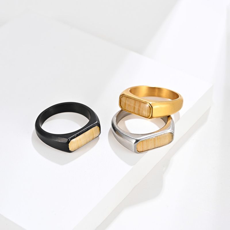 Simple Style Geometric 304 Stainless Steel 18K Gold Plated Rings In Bulk
