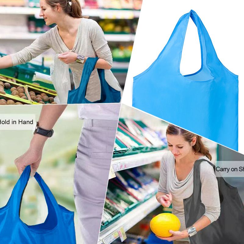 Casual Solid Color Polyester Shopping Bags