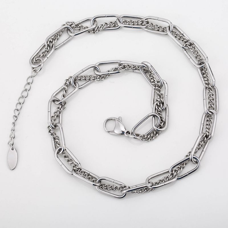 304 Stainless Steel Hip-Hop Simple Style Cool Style Braid Geometric Necklace