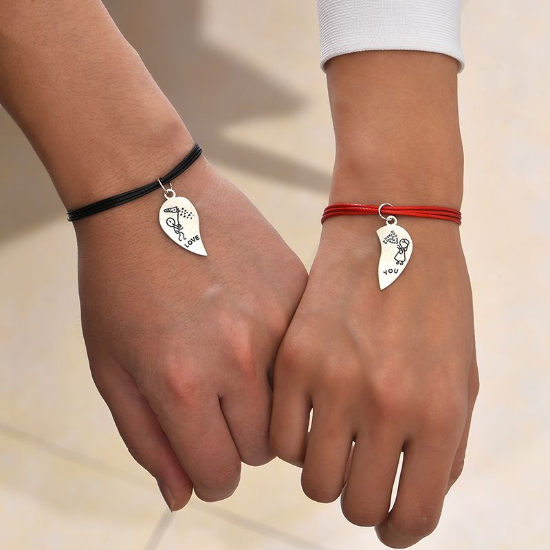 De Base Style Simple Style Classique Humain Géométrique Alliage Cire Corde Coupler Bracelets