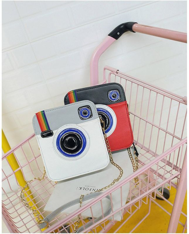 Women's Small Pu Leather Camera Cute Zipper Crossbody Bag