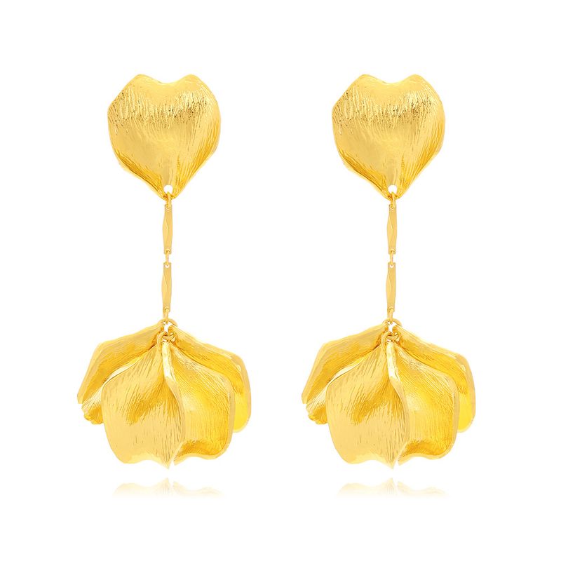 1 Pair IG Style Sweet Heart Shape Flower Plating Zinc Alloy Drop Earrings