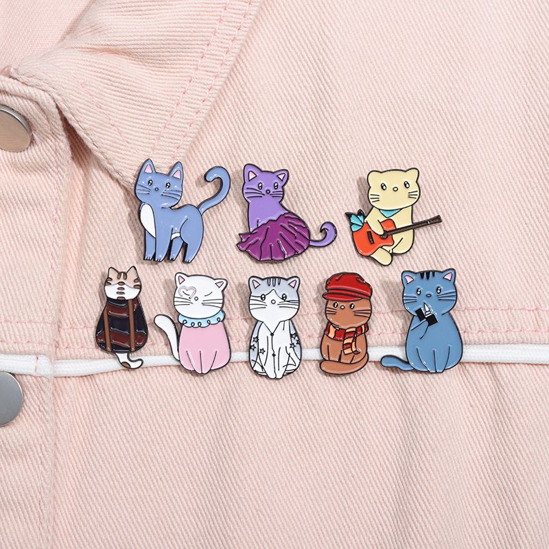 Estilo De Dibujos Animados Lindo Gato Aleación De Zinc Enchapado Unisexo Broches