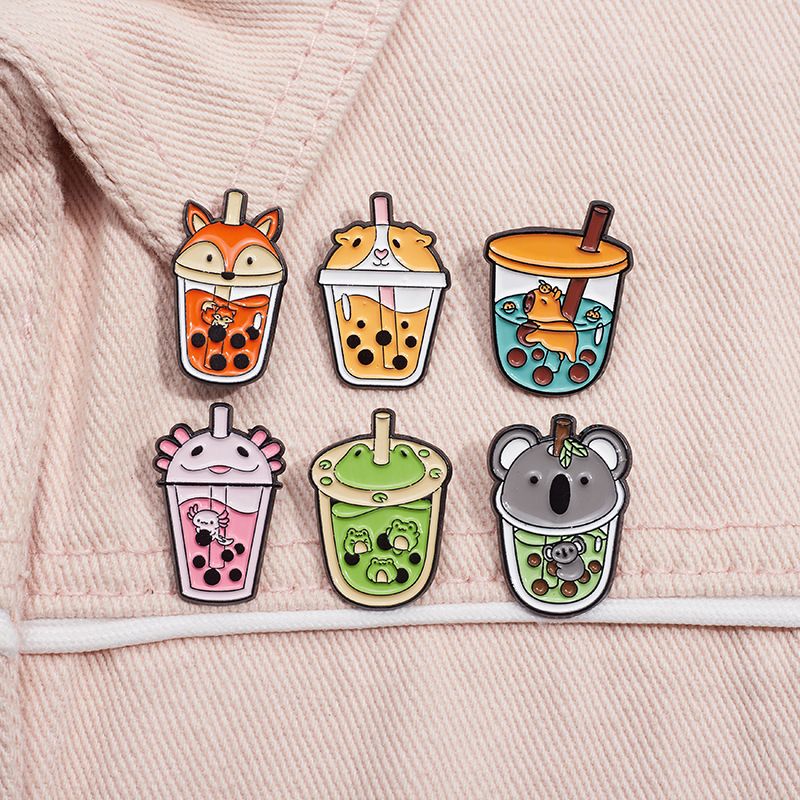 Cute Animal Cup Zinc Alloy Plating Unisex Brooches