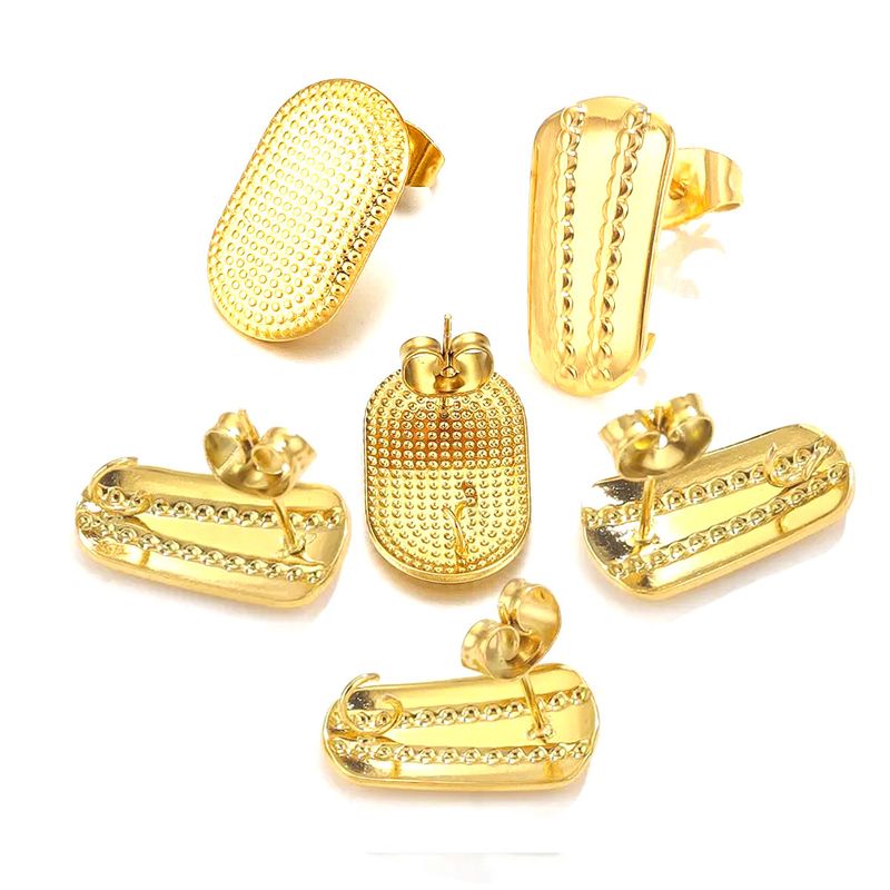 10 Stück Edelstahl 304 Vergoldet Einfarbig Ohrring-Fundstücke