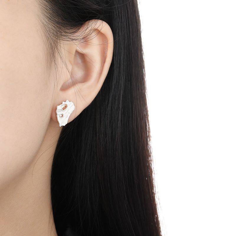 1 Pair Simple Style Classic Style Solid Color Inlay Sterling Silver Rhinestones Ear Studs