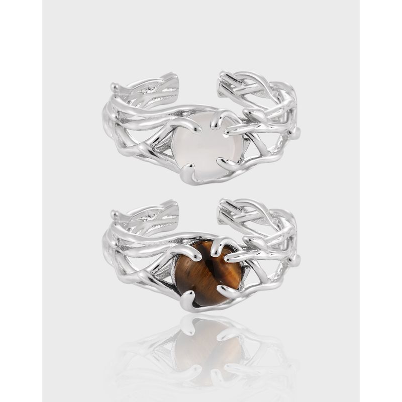 Sterling Silber Einfacher Stil Klassischer Stil Inlay Einfarbig Kristall Ringe