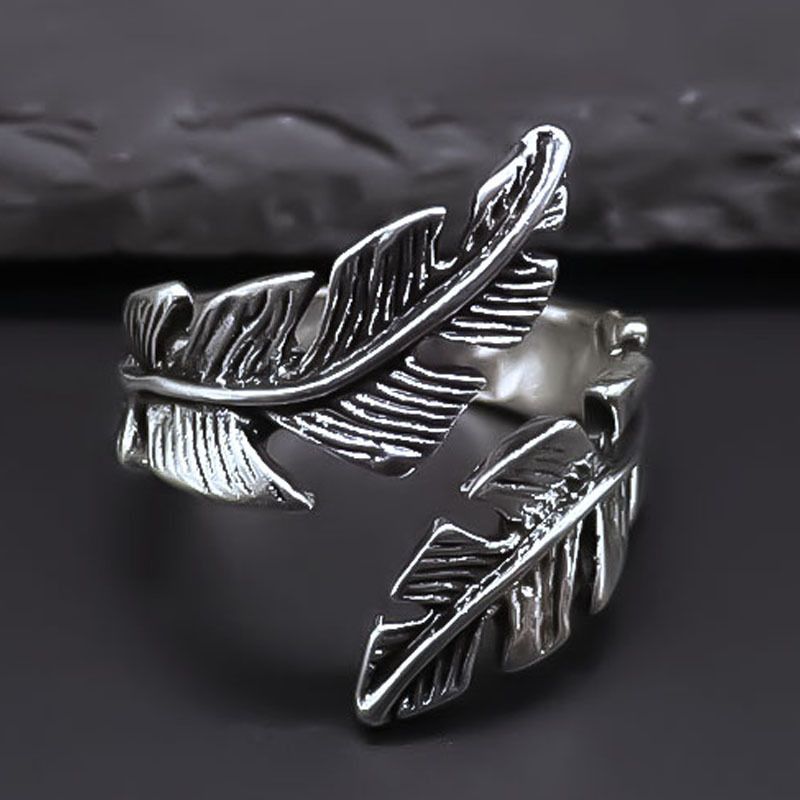Hip-Hop Retro Feather Alloy Plating Gold Plated Men's Rings