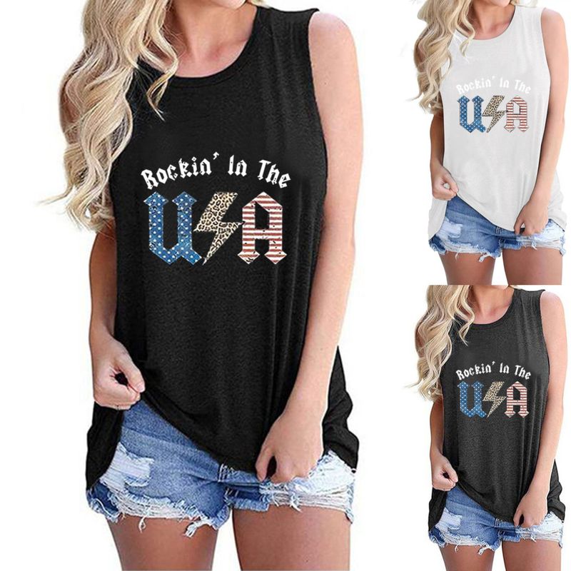 Women's Racerback Tank Tops Tank Tops Casual Letter