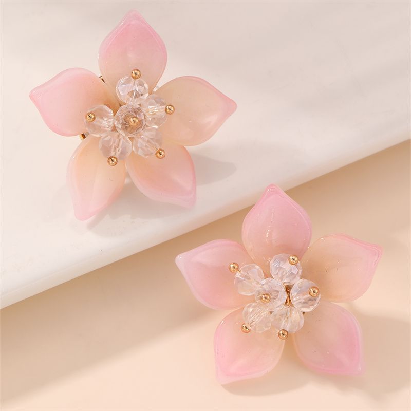 1 Pair Fairy Style Modern Style Sweet Flower Plastic Ear Studs