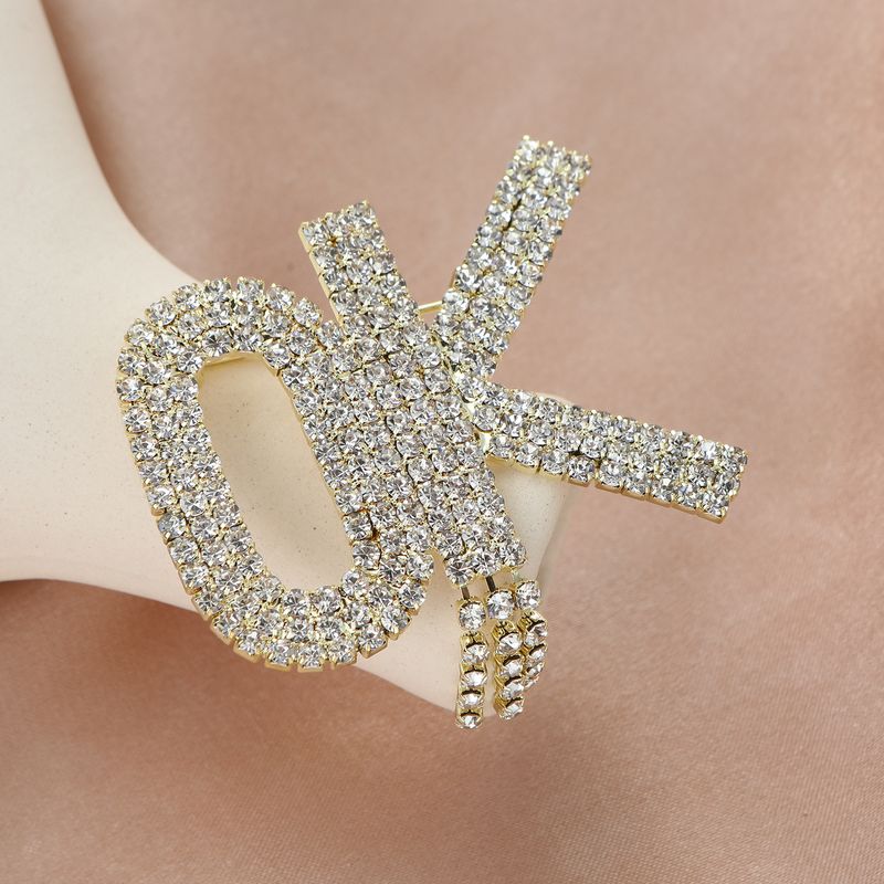 Basic Modern Style Classic Style Letter Alloy Inlay Zircon Unisex Brooches