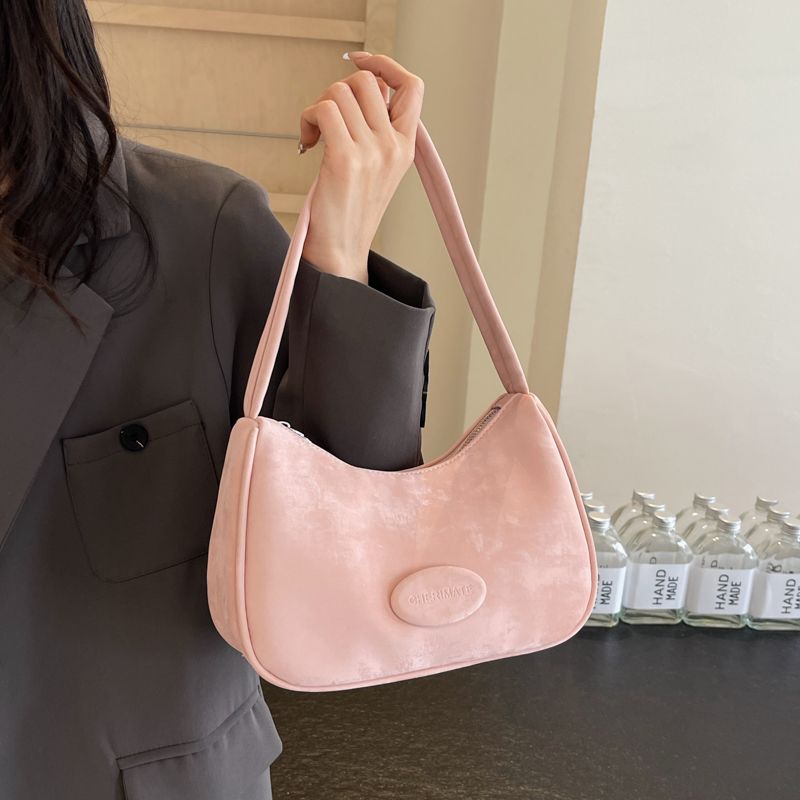 Women's Medium Pu Leather Solid Color Vintage Style Streetwear Sewing Thread Pillow Shape Zipper Underarm Bag