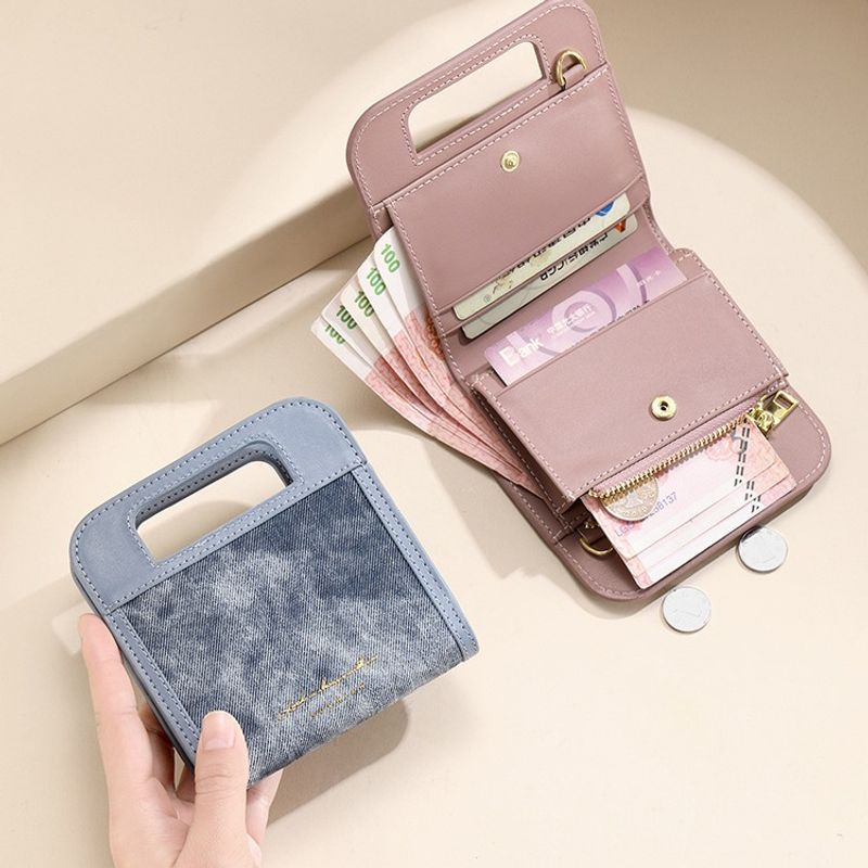 Women's Solid Color Pu Leather Zipper Wallets