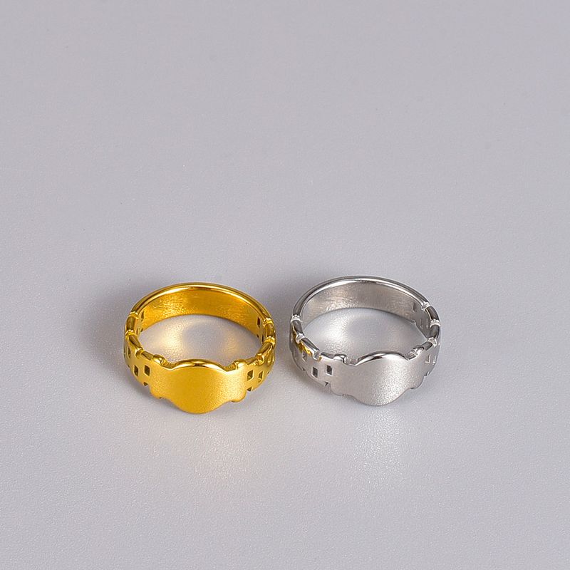 Einfacher Stil Geometrisch Edelstahl 304 Titan Stahl 18 Karat Vergoldet Ringe In Masse