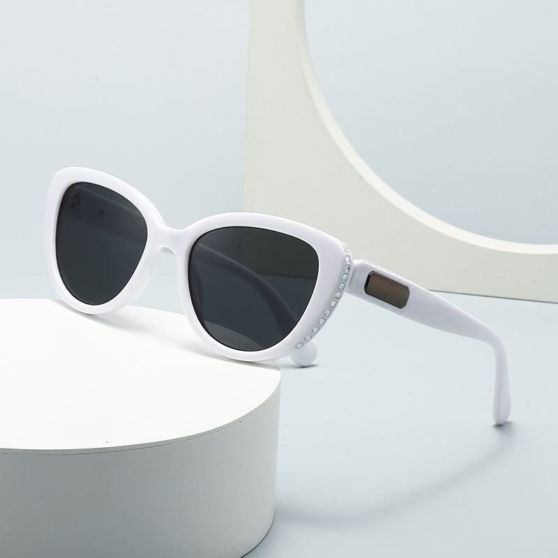 Moderner Stil Farbblock Pc Katzenauge Inlay Vollbild Sonnenbrille Der Frauen