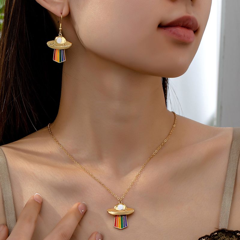 Einfacher Stil Klassischer Stil Farbblock Legierung Eisen Frau Ohrringe Halskette