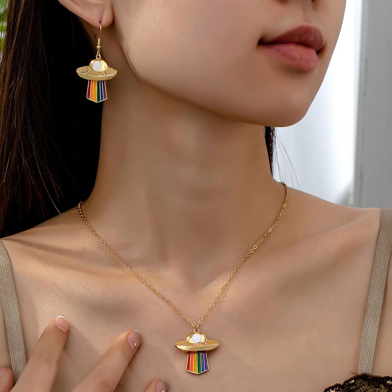 Simple Style Classic Style Color Block Alloy Iron Women's Earrings Necklace