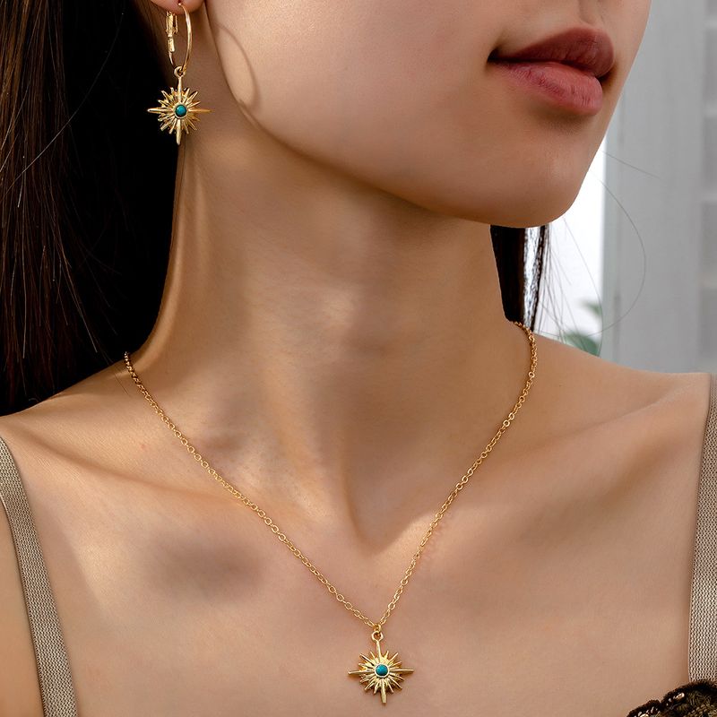 Elegant Classical Solid Color Alloy Natural Stone Women's Jewelry Set