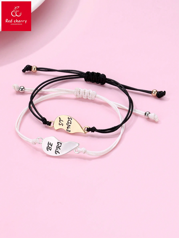 Casual Cute Modern Style Letter Heart Shape Rope Zinc Alloy Wholesale Bracelets