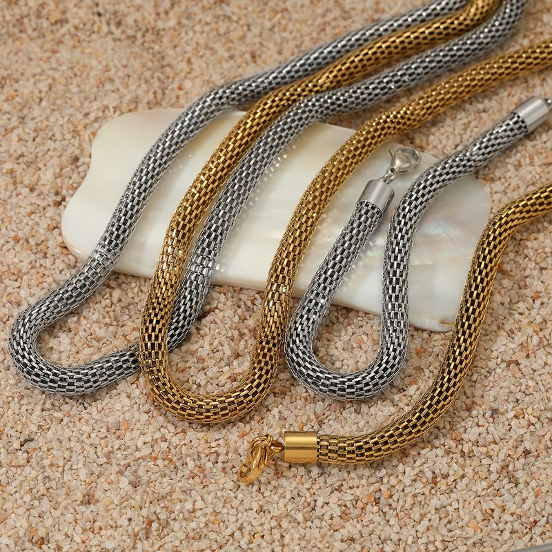 304 Stainless Steel 16K Gold Plated White Gold Plated Gold Plated Casual Vacation Solid Color Bracelets Necklace