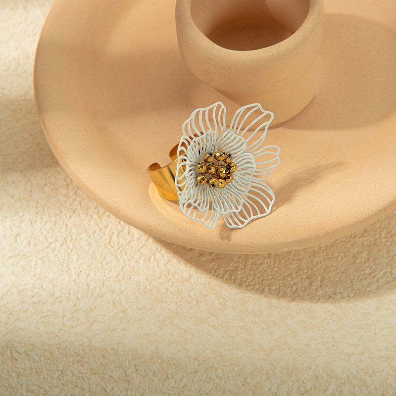 Einfacher Stil Klassischer Stil Blume Edelstahl 304 14 Karat Vergoldet Ringe In Masse