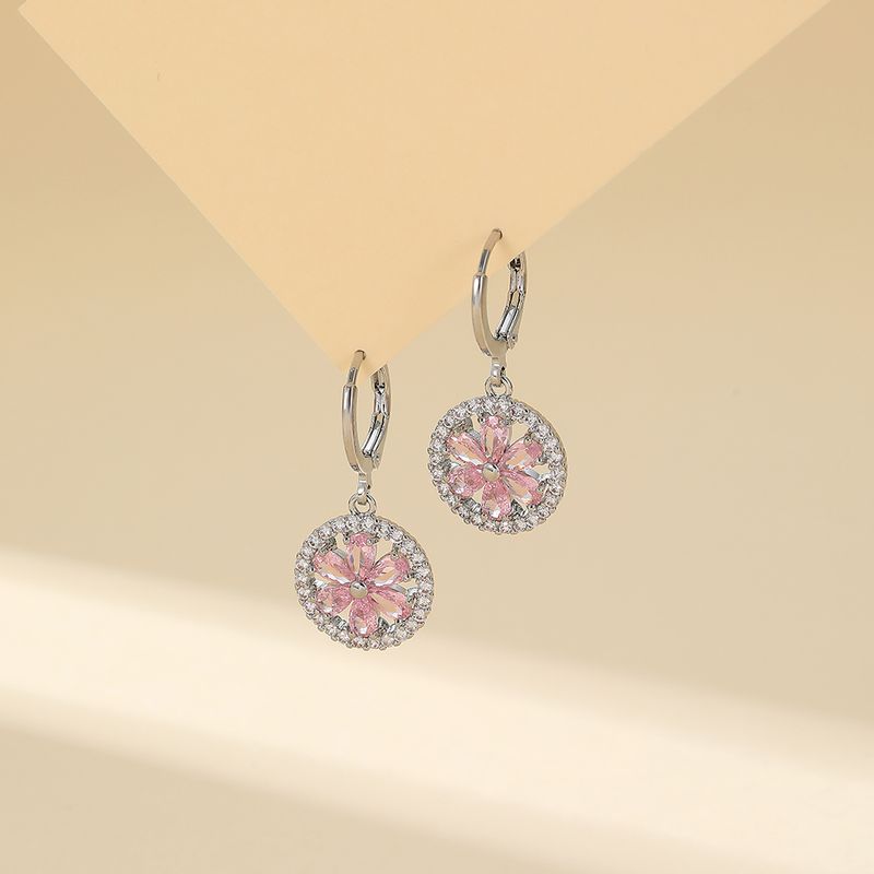 1 Pair Simple Style Classic Style Solid Color Plating Inlay Copper Zircon Drop Earrings