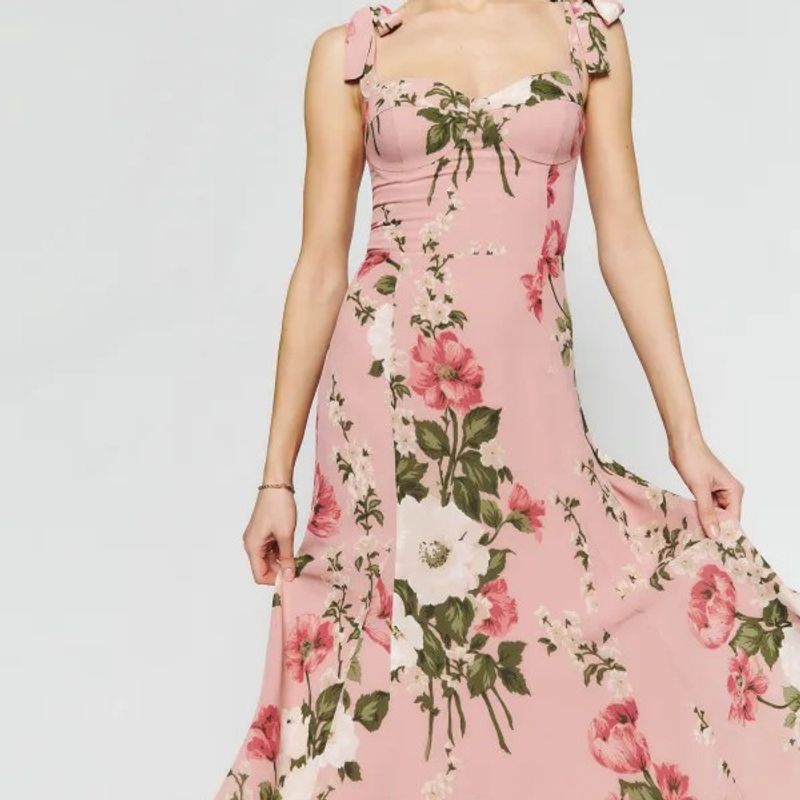Women's Strap Dress Vacation Strap Backless Sleeveless Ditsy Floral Midi Dress Daily