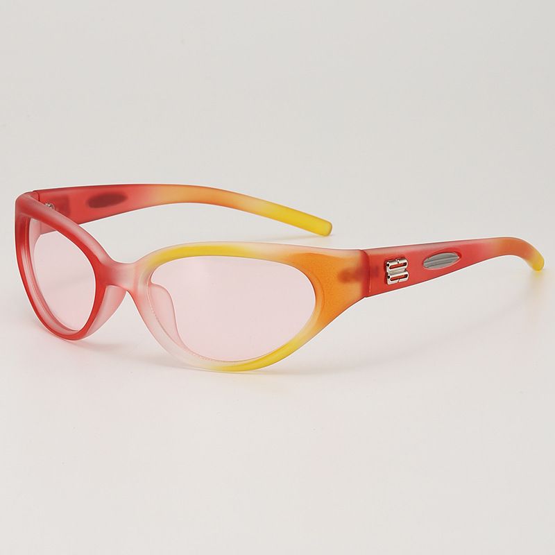 Retro Ethnic Style Color Block Ac Special-Shaped Mirror Full Frame Glasses