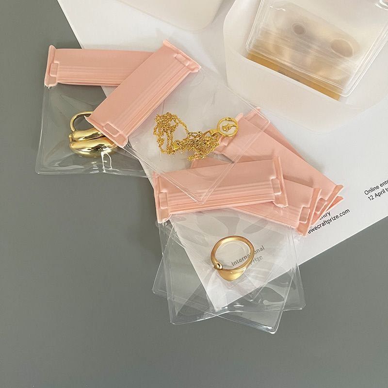Simple Style Solid Color PVC Jewelry Packaging Bags