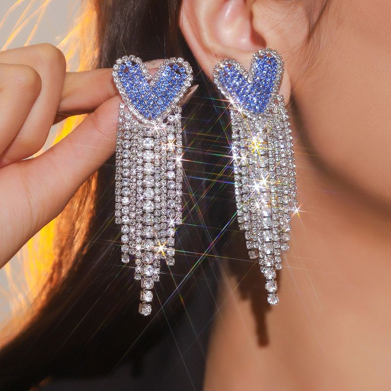 1 Pair Simple Style Classic Style Solid Color Inlay 304 Stainless Steel 316 Stainless Steel  Rhinestones Drop Earrings