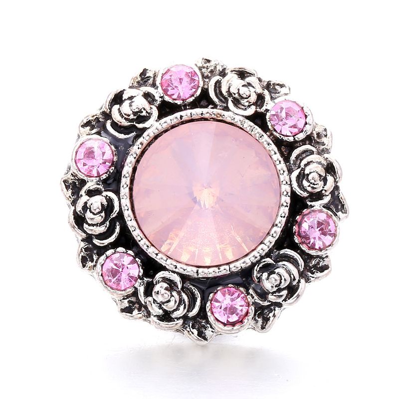 1 Piece Alloy Artificial Gemstones Floral Pendant Jewelry Buckle