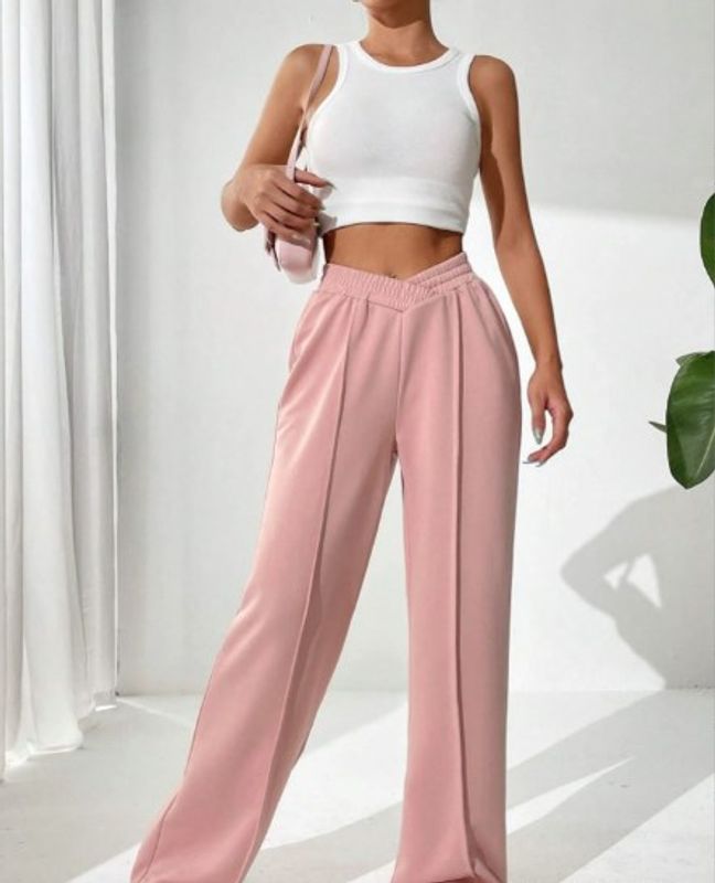 Women's Daily Simple Style Solid Color Full Length Straight Pants