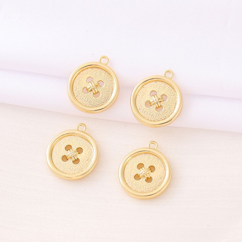 1 Piece 17*14mm Copper 18K Gold Plated Round Polished Pendant