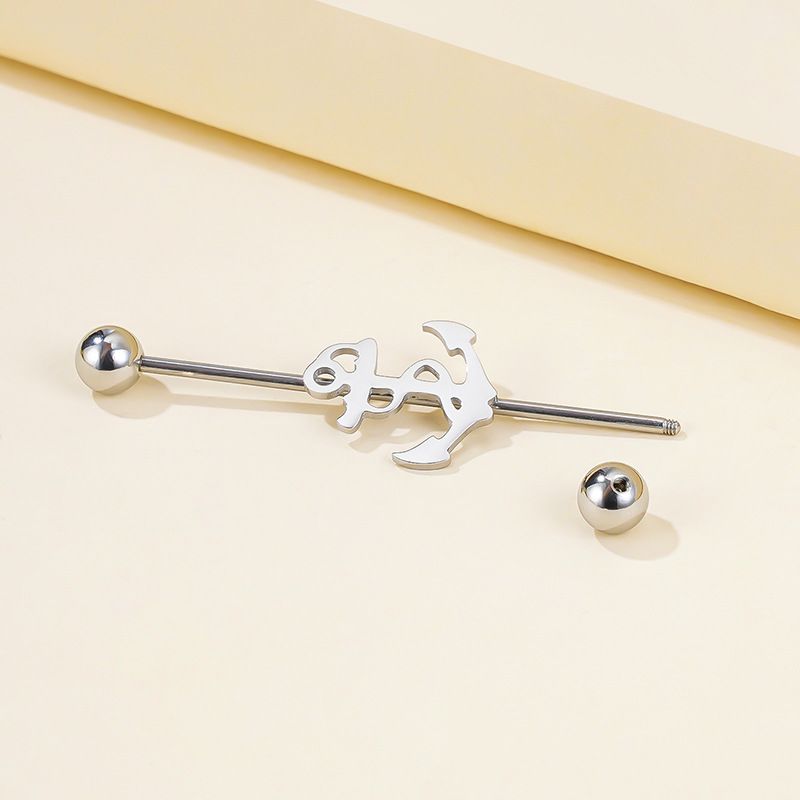 1 Piece Ear Cartilage Rings & Studs Basic Modern Style Classic Style Anchor 304 Stainless Steel Ear Cartilage Rings & Studs