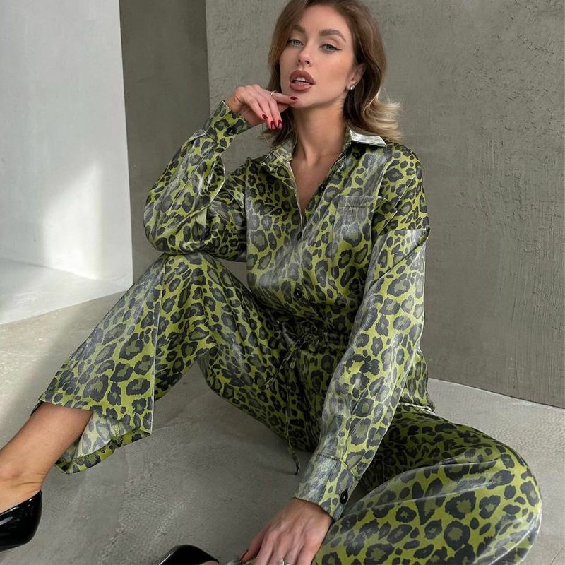 Holiday Daily Women's Streetwear Leopard Spandex Polyester Printing Pants Sets Pants Sets