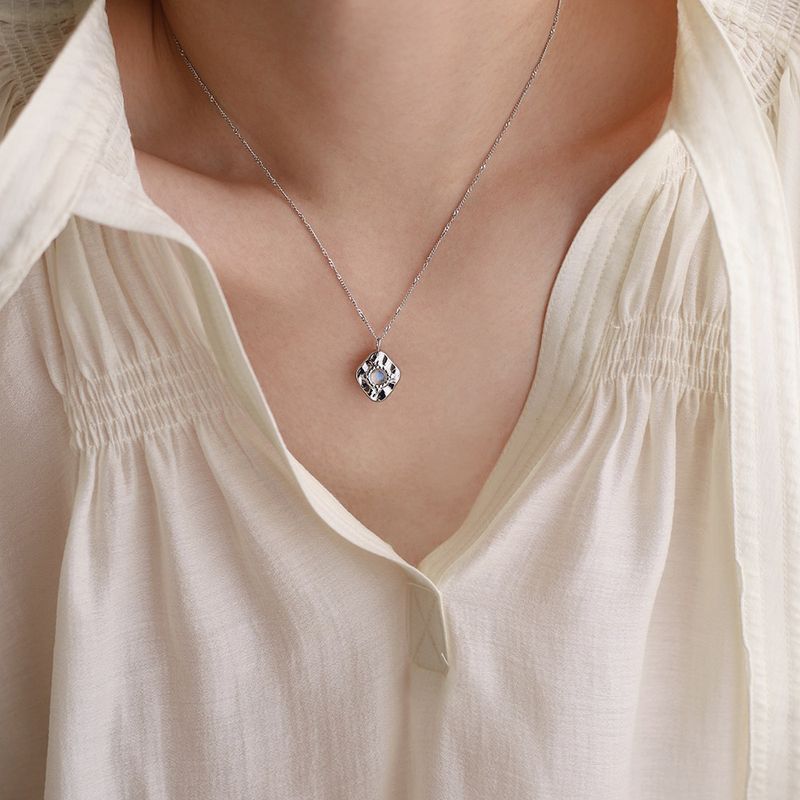 Copper Basic Modern Style Classic Style Plating Inlay Solid Color Zircon Pendant Necklace