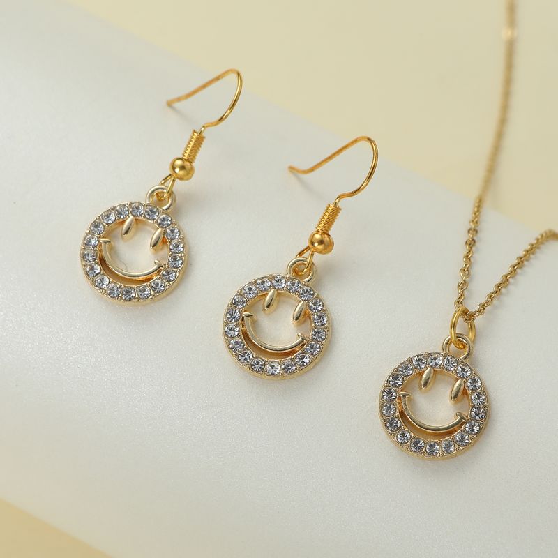 Elegant Luxurious Smiley Face Zinc Alloy Inlay Rhinestones Women's Jewelry Set