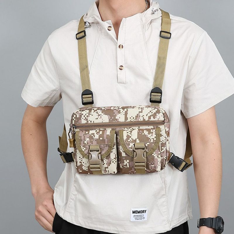 Unisex Camouflage Oxford Cloth Sewing Thread Zipper Fanny Pack