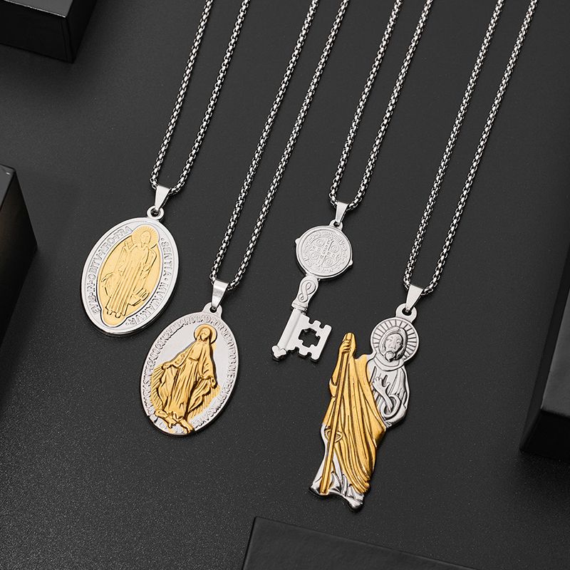 Gothic Hip-Hop Punk Human Titanium Steel Plating Gold Plated Silver Plated Women's Pendant Necklace