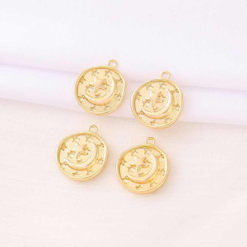 Romantic Simple Style Classic Style Round Star Moon 18K Gold Plated Copper Wholesale Jewelry Accessories